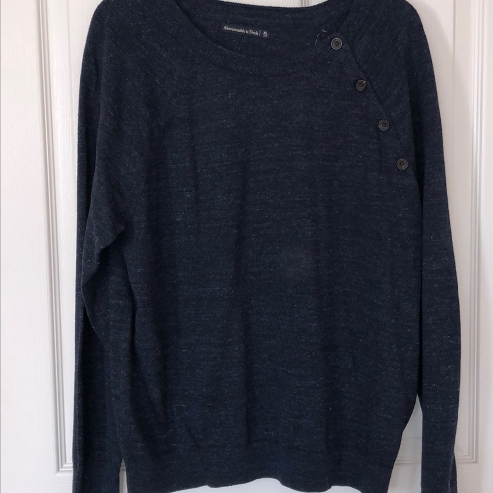 NWT A&F button detail navy blue sweater sz XL